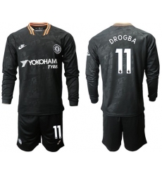 Chelsea #11 Drogba Third Long Sleeves Soccer Club Jersey