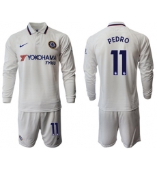 Chelsea #11 Pedro Away Long Sleeves Soccer Club Jersey
