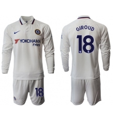 Chelsea #18 Giroud Away Long Sleeves Soccer Club Jersey
