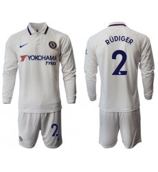 Chelsea #2 Rudiger Away Long Sleeves Soccer Club Jersey