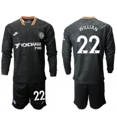 Chelsea #22 Willian Third Long Sleeves Soccer Club Jersey