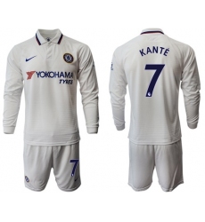Chelsea #7 Kante Away Long Sleeves Soccer Club Jersey