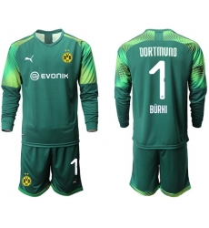 Dortmund #1 Burki Army Green Goalkeeper Long Sleeves Soccer Club Jersey