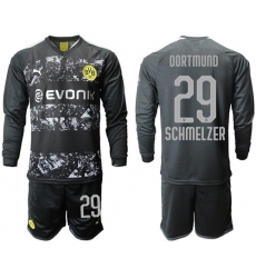 Dortmund #29 Schmelzer Away Long Sleeves Soccer Club Jersey