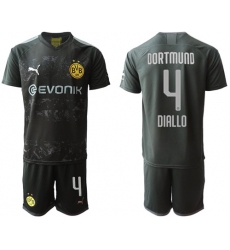 Dortmund #4 Diallo Away Soccer Club Jersey