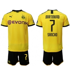 Dortmund #7 Sancho Home Soccer Club Jersey