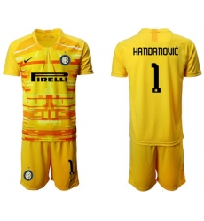Inter Milan #1 Handanovic Yellow Goalkeeper Soccer Club Jersey