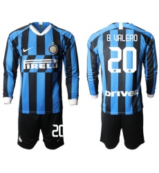 Inter Milan #20 B.Valero Home Long Sleeves Soccer Club Jersey