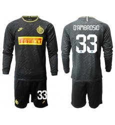 Inter Milan #33 D'Ambrosio Third Long Sleeves Soccer Club Jersey