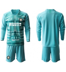 Inter Milan Blank Light Blue Goalkeeper Long Sleeves Soccer Club Jersey