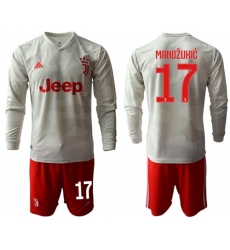 Juventus #17 Mandzukic Away Long Sleeves Soccer Club Jersey