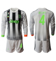 Juventus #4 De Ligt Joint Long Sleeves Soccer Club Jersey