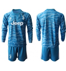 Juventus Blank Blue Goalkeeper Long Sleeves Soccer Club Jersey