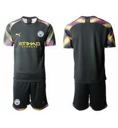 Manchester City Blank Black Goalkeeper Soccer Club Jersey