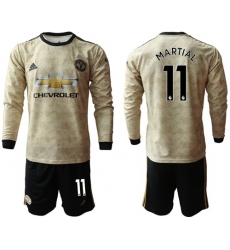 Manchester United #11 Martial Away Long Sleeves Soccer Club Jersey