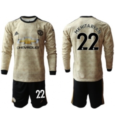Manchester United #22 Mkhitaryan Away Long Sleeves Soccer Club Jersey