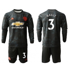 Manchester United #3 Bailly Third Long Sleeves Soccer Club Jersey