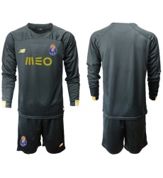 Oporto Blank Black Goalkeeper Long Sleeves Soccer Club Jersey