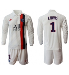 Paris Saint-Germain #1 K.Navas Away Long Sleeves Soccer Club Jersey