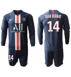 Paris Saint-Germain #14 Juan Bernat Home Long Sleeves Soccer Club Jersey