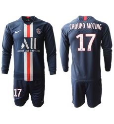 Paris Saint-Germain #17 Choupo Moting Home Long Sleeves Soccer Club Jersey