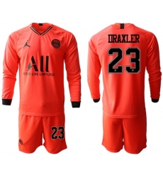 Paris Saint-Germain #23 Draxler Red Jordan Long Sleeves Soccer Club Jersey