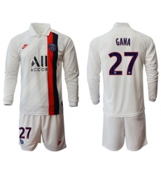 Paris Saint-Germain #27 Gana Away Long Sleeves Soccer Club Jersey