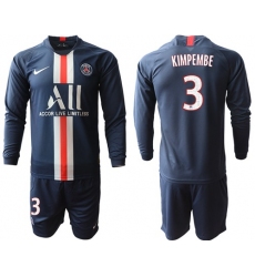 Paris Saint-Germain #3 Kimpembe Home Long Sleeves Soccer Club Jersey