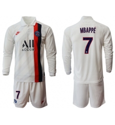 Paris Saint-Germain #7 Mbappe Away Long Sleeves Soccer Club Jersey