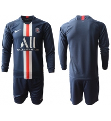 Paris Saint-Germain Blank Home Long Sleeves Soccer Club Jersey