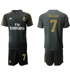 Real Madrid #7 Hazard Black Training Soccer Club Jersey