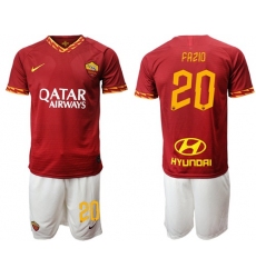 Roma #20 Fazio Red Home Soccer Club Jersey