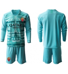 Roma Blank Blue Goalkeeper Long Sleeves Soccer Club Jersey