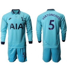 Tottenham Hotspur #5 Vertonghen Third Long Sleeves Soccer Club Jersey