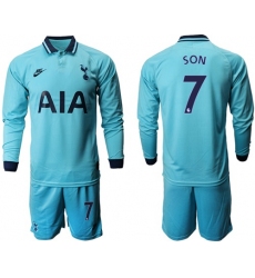 Tottenham Hotspur #7 Son Third Long Sleeves Soccer Club Jersey
