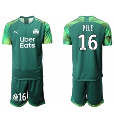 Marseille #16 Pele Army Green Goalkeeper Soccer Club Jersey