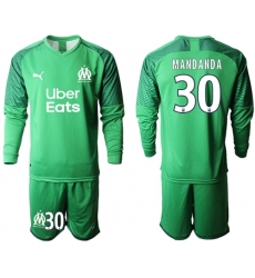 Marseille #30 Mandanda Green Goalkeeper Long Sleeves Soccer Club Jersey