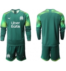 Marseille Blank Army Green Goalkeeper Long Sleeves Soccer Club Jersey