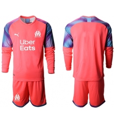 Marseille Blank Pink Goalkeeper Long Sleeves Soccer Club Jersey