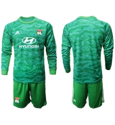 Lyon Blank Green Goalkeeper Long Sleeves Soccer Club Jersey