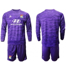 Lyon Blank Purple Goalkeeper Long Sleeves Soccer Club Jersey
