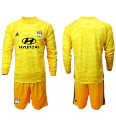 Lyon Blank Yellow Goalkeeper Long Sleeves Soccer Club Jersey
