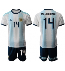 Argentina #14 Mascherano Home Soccer Country Jersey