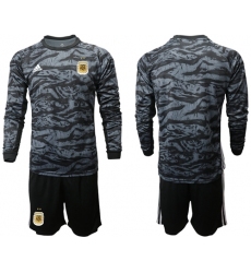Argentina Blank Black Long Sleeves Goalkeeper Soccer Country Jersey