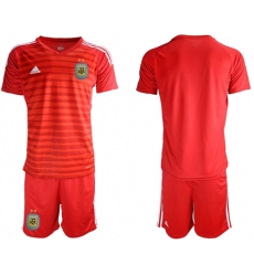 Argentina Blank Red Goalkeeper Soccer Country Jersey