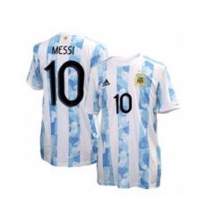 Men's Argentina #10 Lionel Messi Home Soccer Jersey