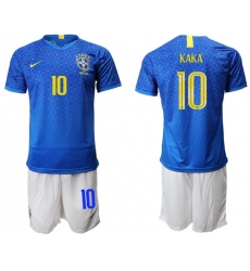 Brazil #10 Kaka Blue Soccer Country Jersey