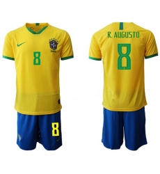 Brazil #8 R. Augusto Home Soccer Country Jersey
