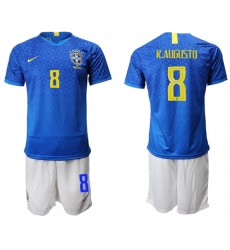 Brazil #8 R.Augusto Blue Soccer Country Jersey