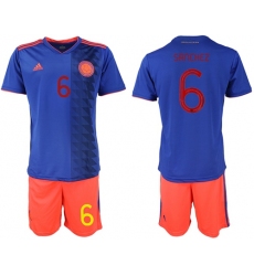 Colombia #6 Sanchez Away Soccer Country Jersey